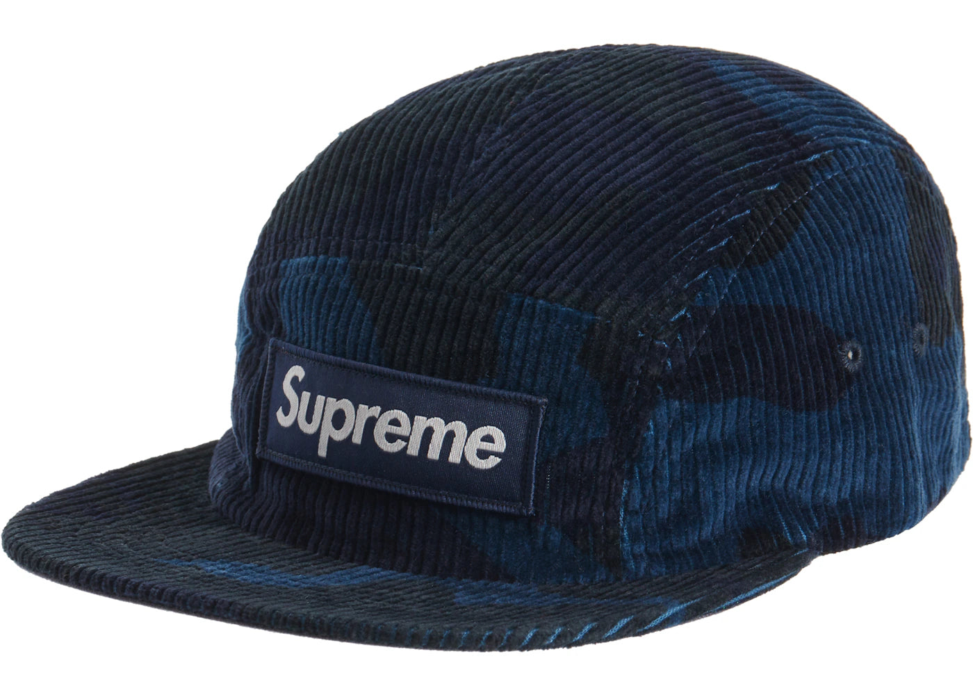 Supreme Camo Corduroy Camp Cap Navy Camo