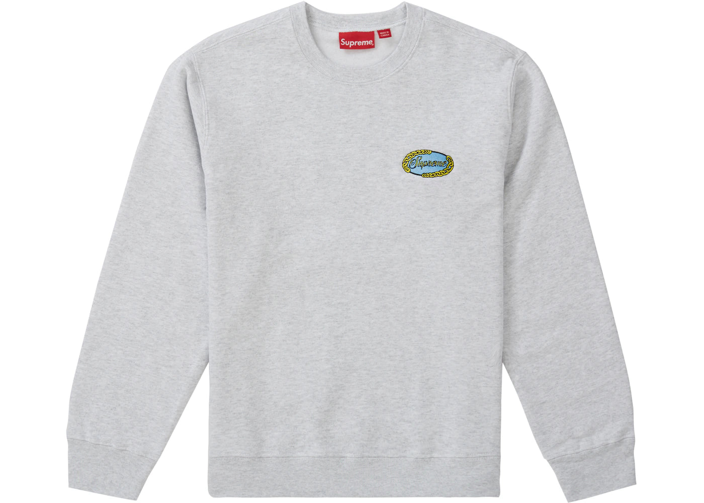 Supreme Chain Logo Crewneck Ash Grey