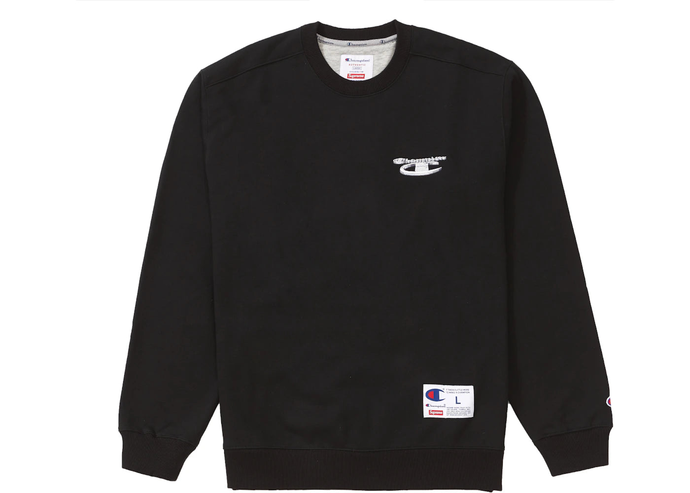 Supreme Champion 3D Metallic Crewneck Black