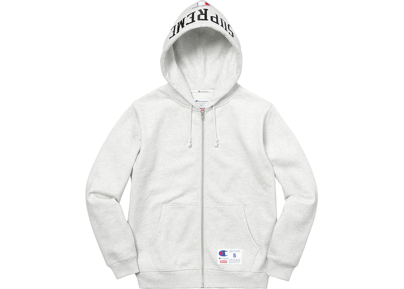 Supreme Champion Arc Logo Zip Up Sweat Ash Grey