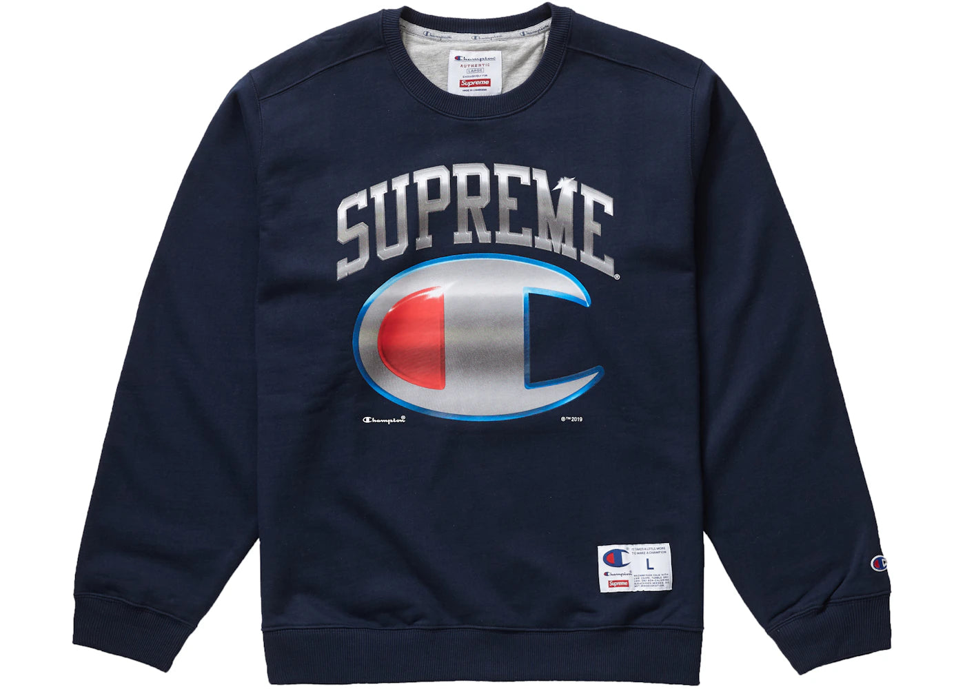 Supreme Champion Chrome Crewneck Navy
