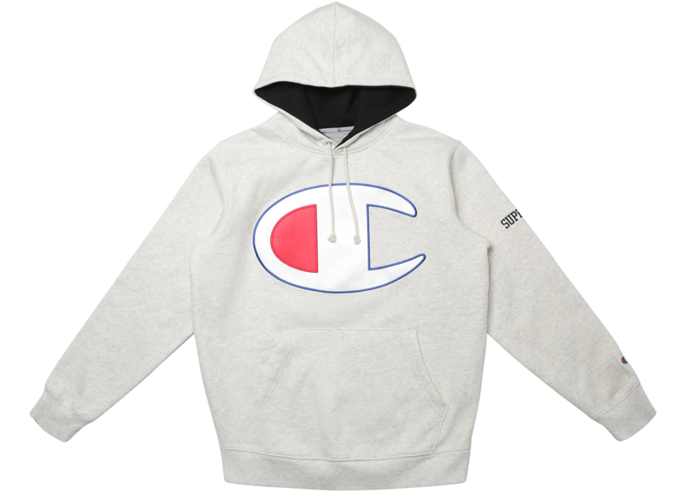 Supreme Champion Satin Logo Hoodie Ash Grey