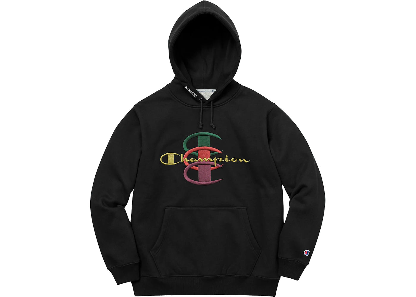 Supreme Champion Stacked C Hooded Sweatshirt Black