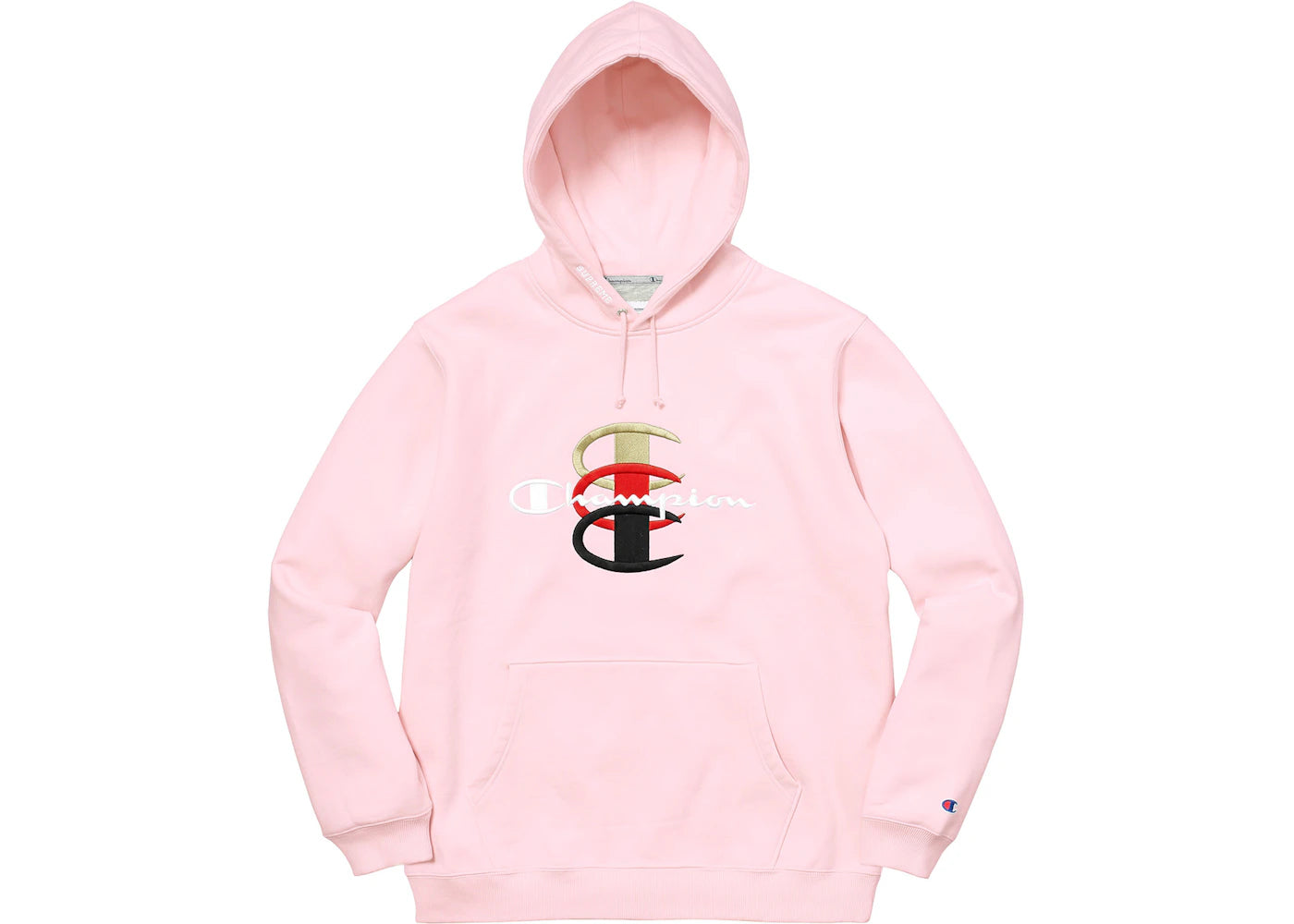Supreme Champion Stacked C Hooded Sweatshirt Light Pink