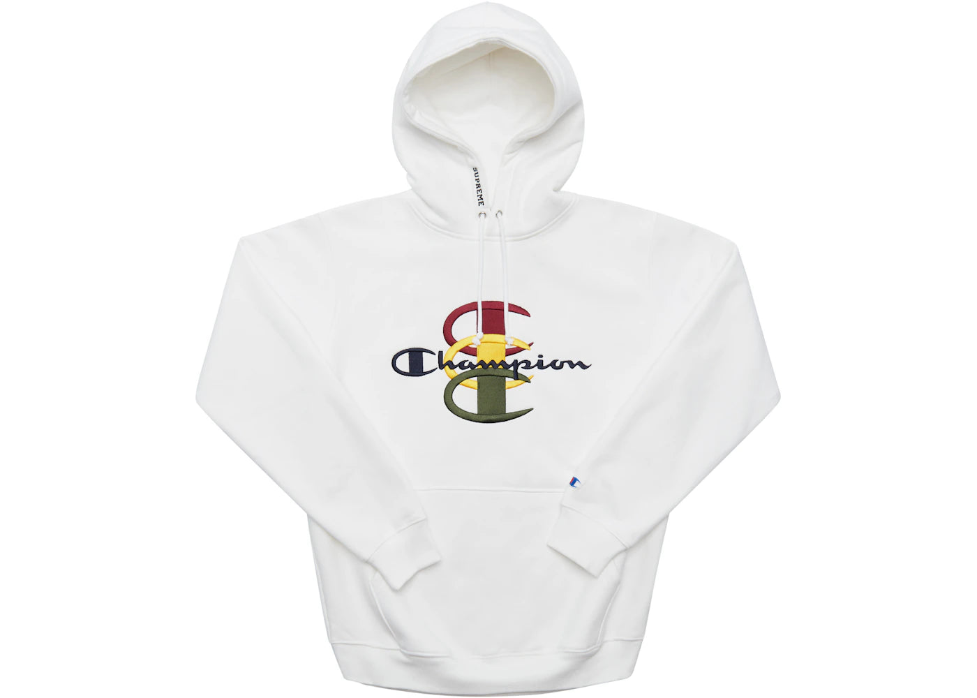 Supreme Champion Stacked C Hooded Sweatshirt White