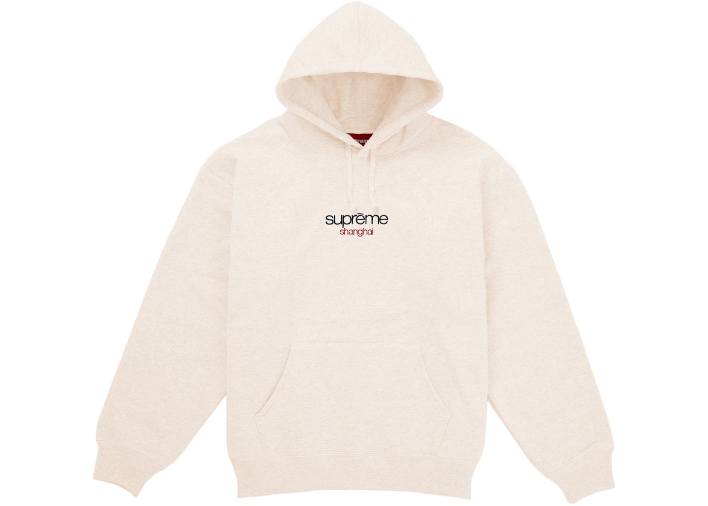 Supreme Classic Logo Shanghai Shop Hooded Sweatshirt Natural