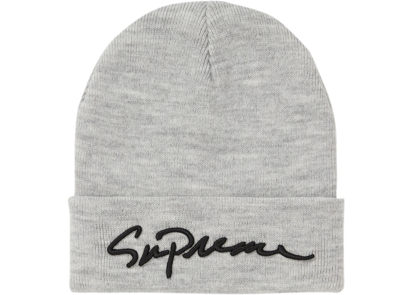 Supreme Classic Script Beanie Heather Grey