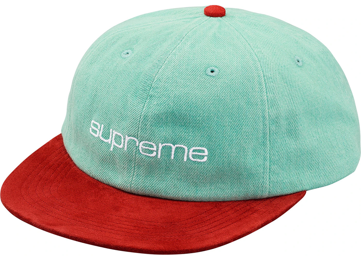 Supreme Denim Suede Compact Logo 6-Panel Mint
