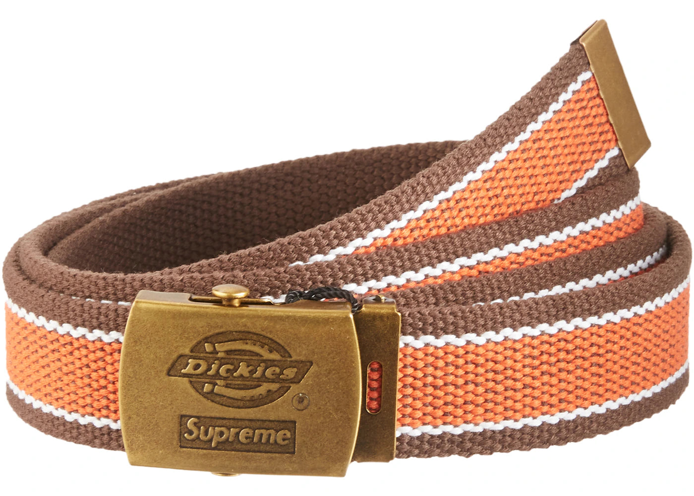 Supreme Dickies Stripe Webbing Belt Brown