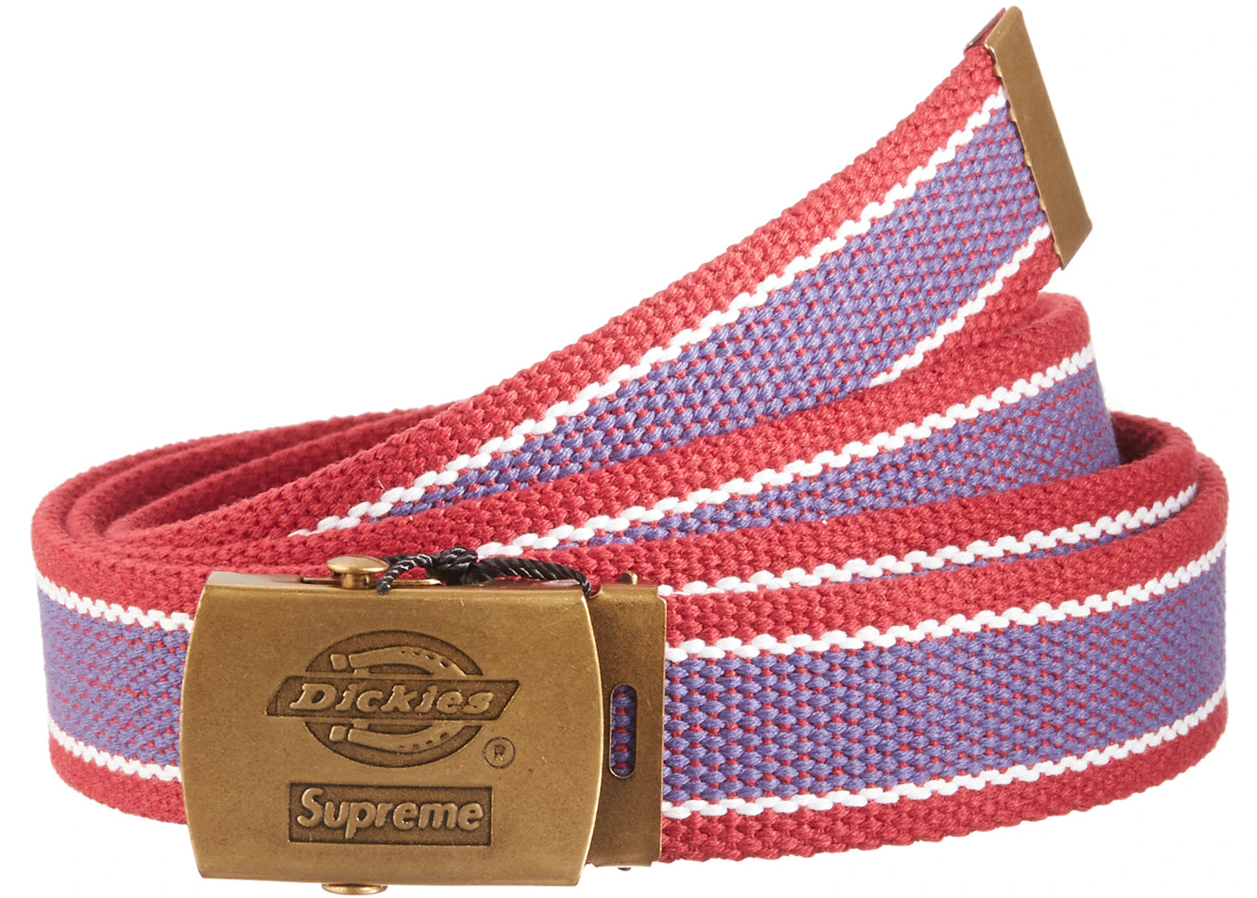 Supreme Dickies Stripe Webbing Belt Maroon