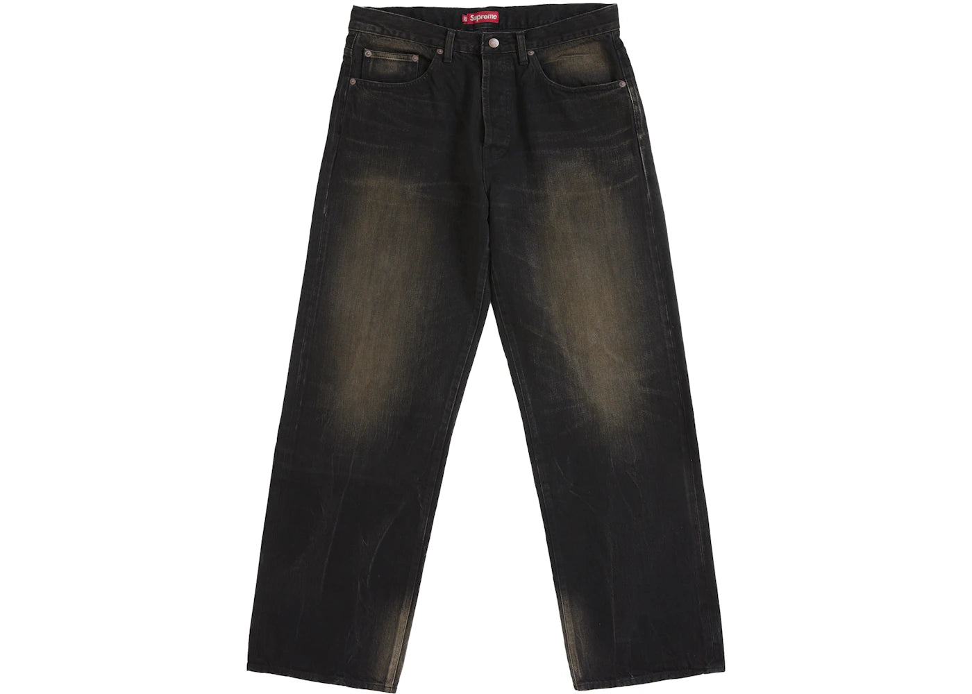 Supreme Distressed Loose Fit Selvedge Jean (FW25) Washed Black