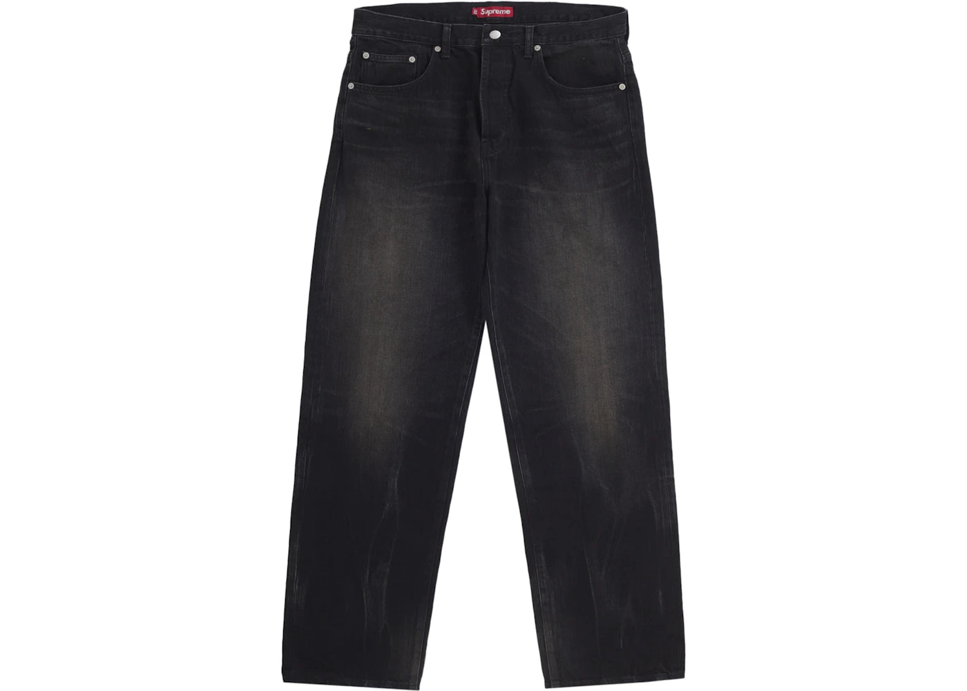 Supreme Distressed Loose Fit Selvedge Jean (SS25) Washed Black