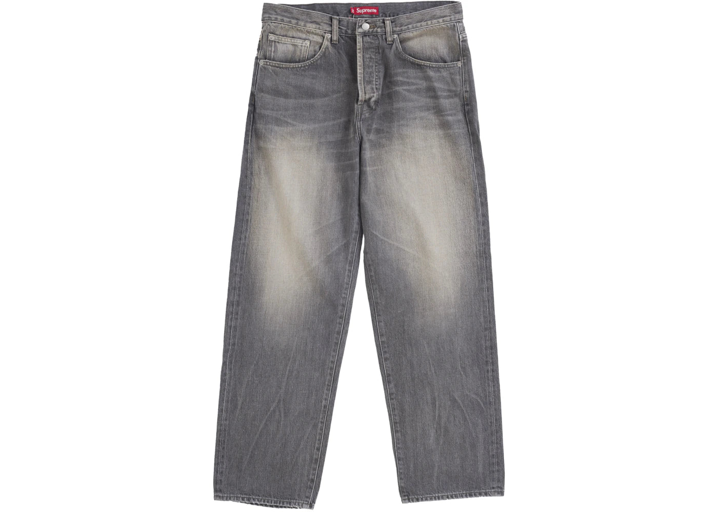 Supreme Distressed Loose Fit Selvedge Jean (SS25) Washed Grey