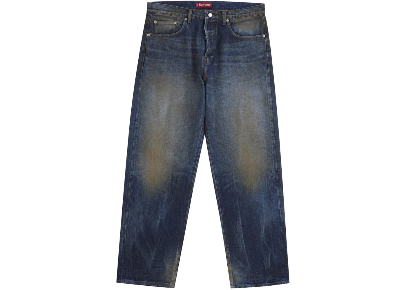 Supreme Distressed Loose Fit Selvedge Jean (SS25) Washed Indigo