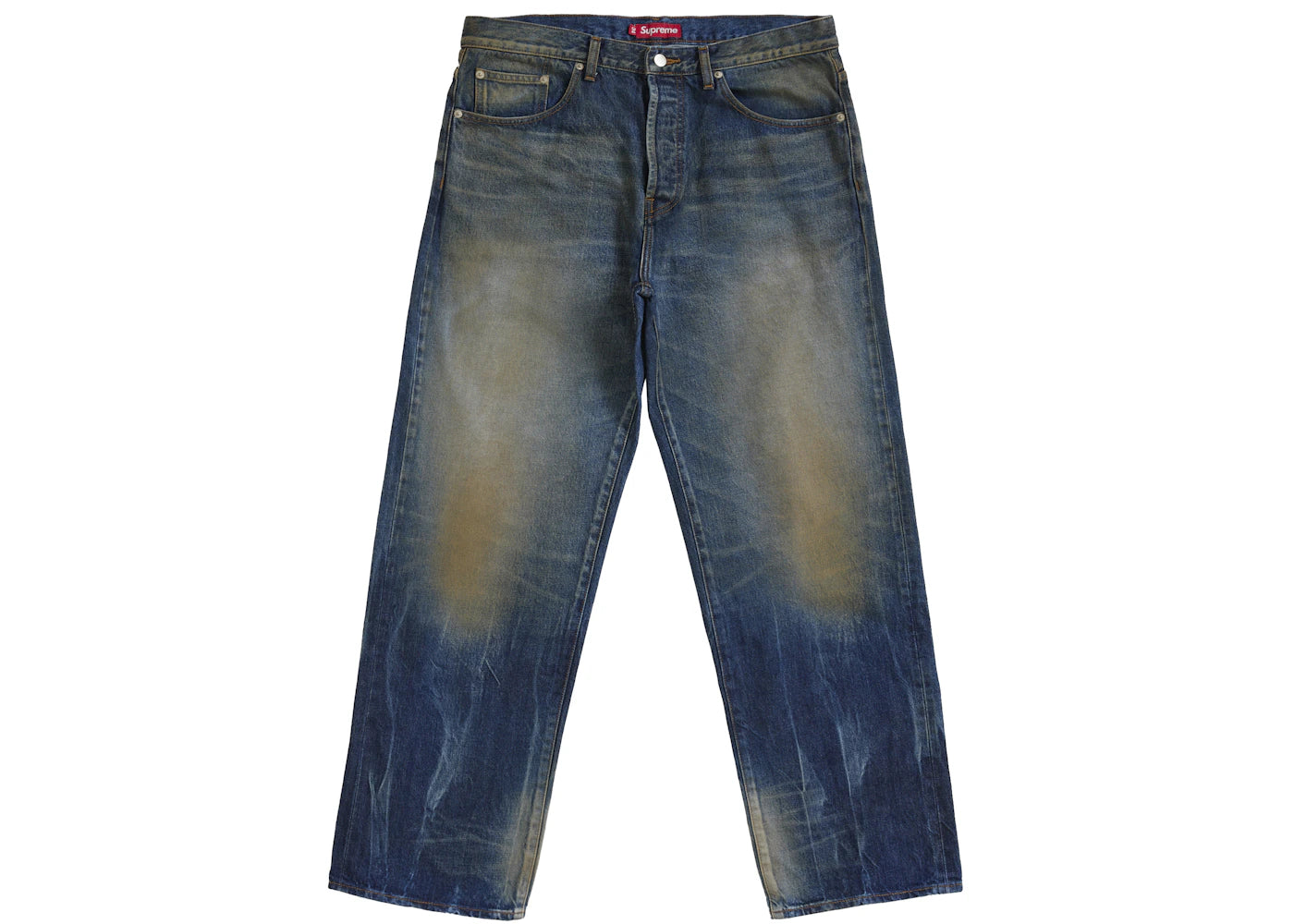 Supreme Distressed Loose Fit Selvedge Jean (SS26) Washed Indigo