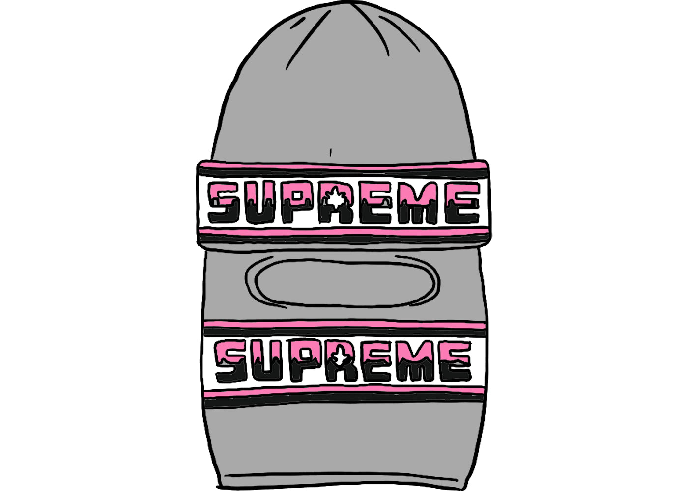 Supreme Double Logo Facemask Beanie Grey
