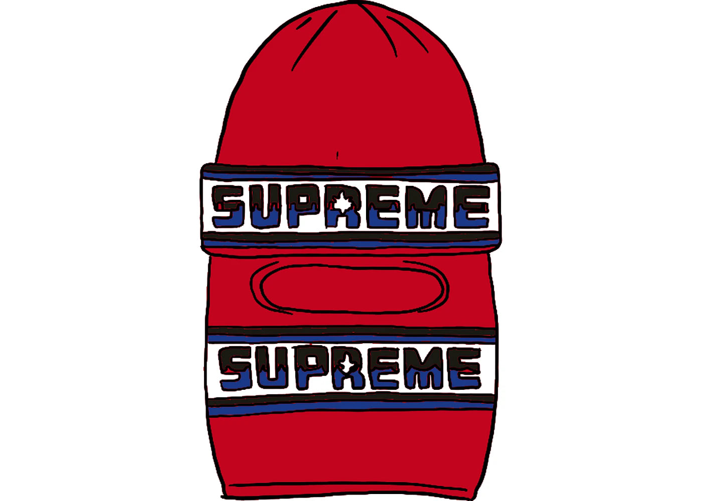 Supreme Double Logo Facemask Beanie Red