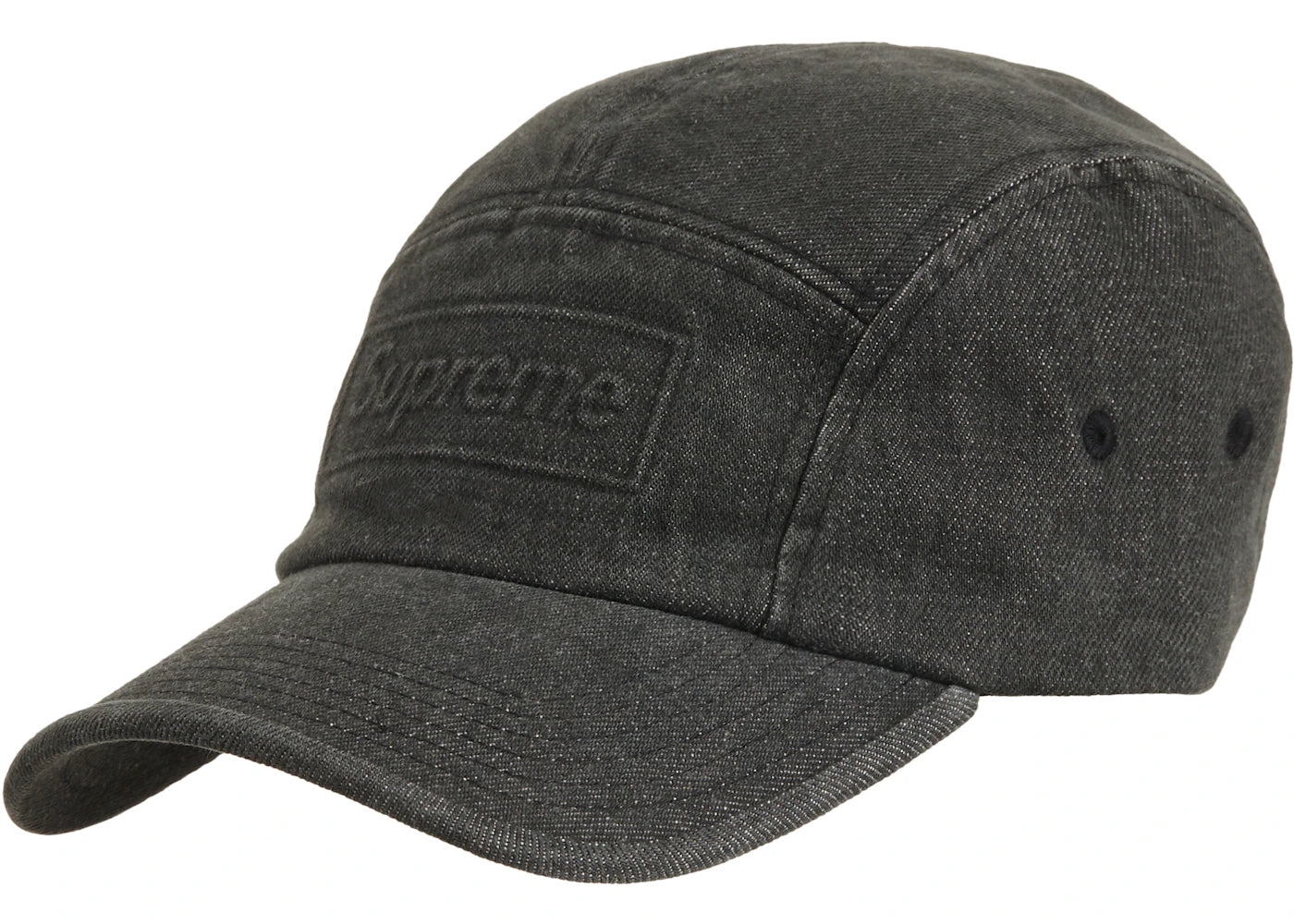 Supreme Embossed Denim Camp Cap Black