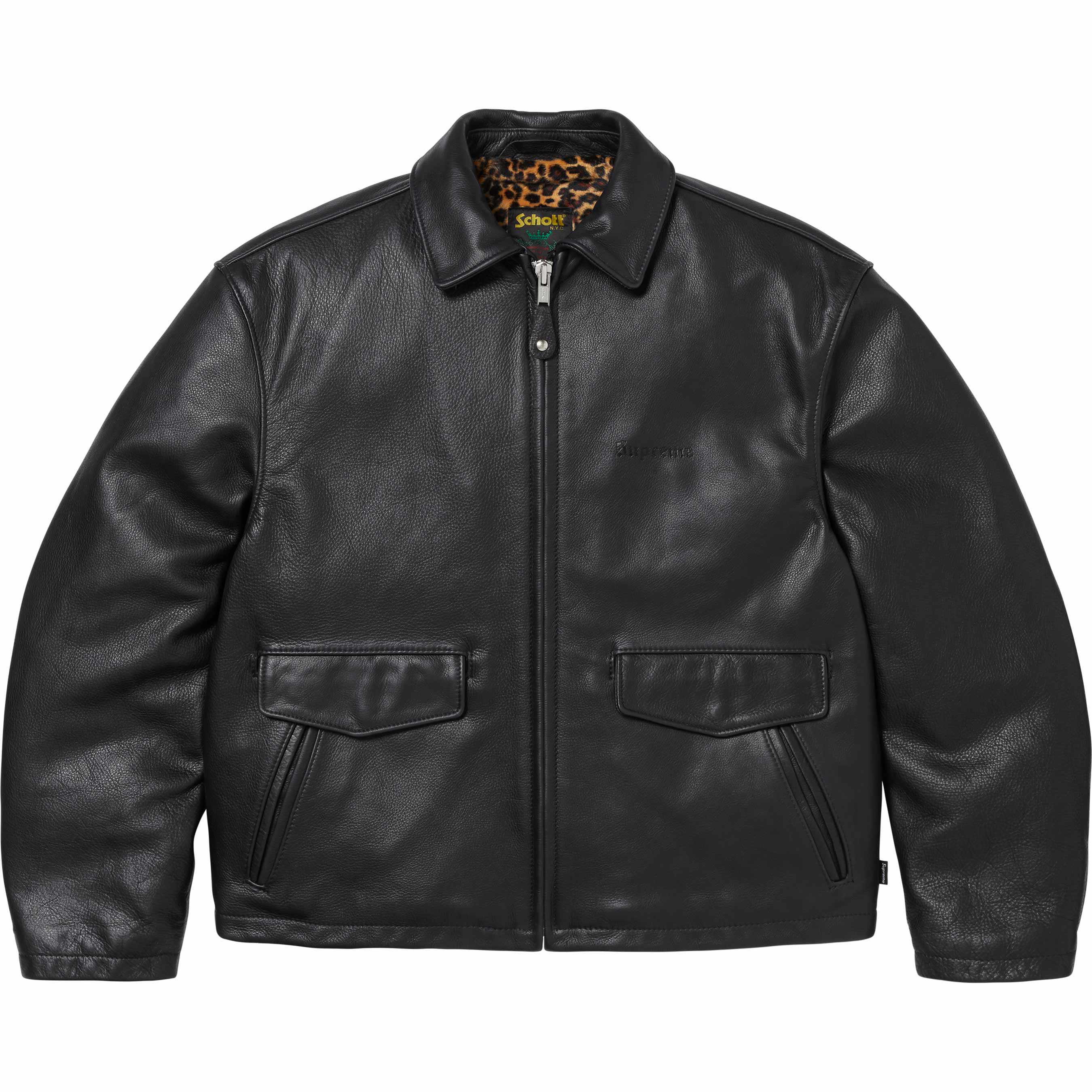 Supreme/Schott Leather Racer Jacket - Black