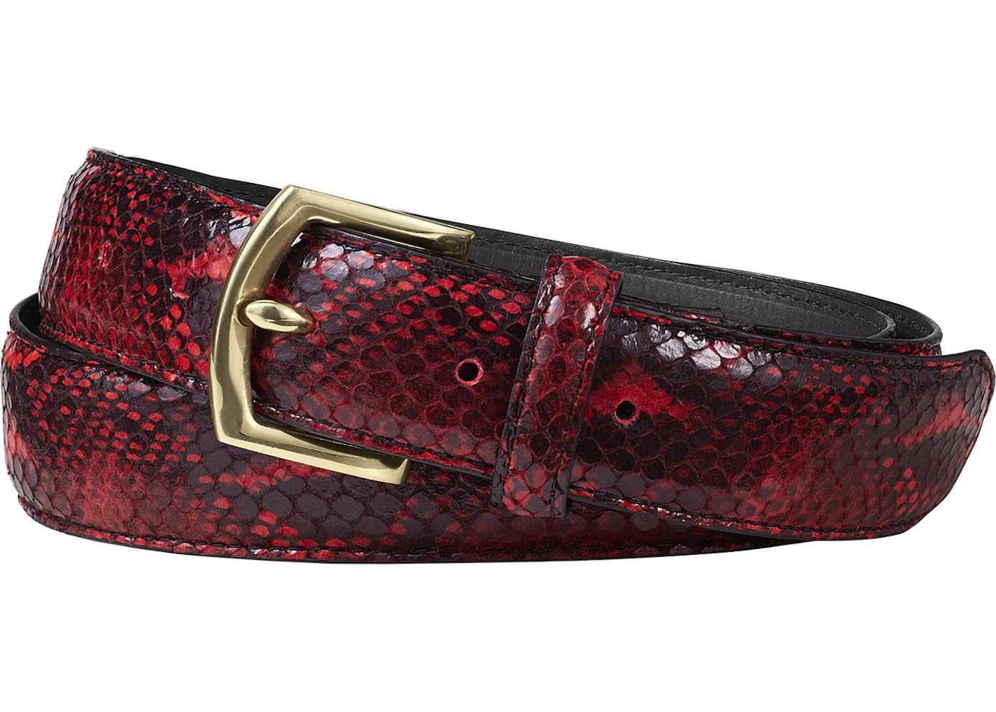 Supreme Faux Snakeskin Belt Red