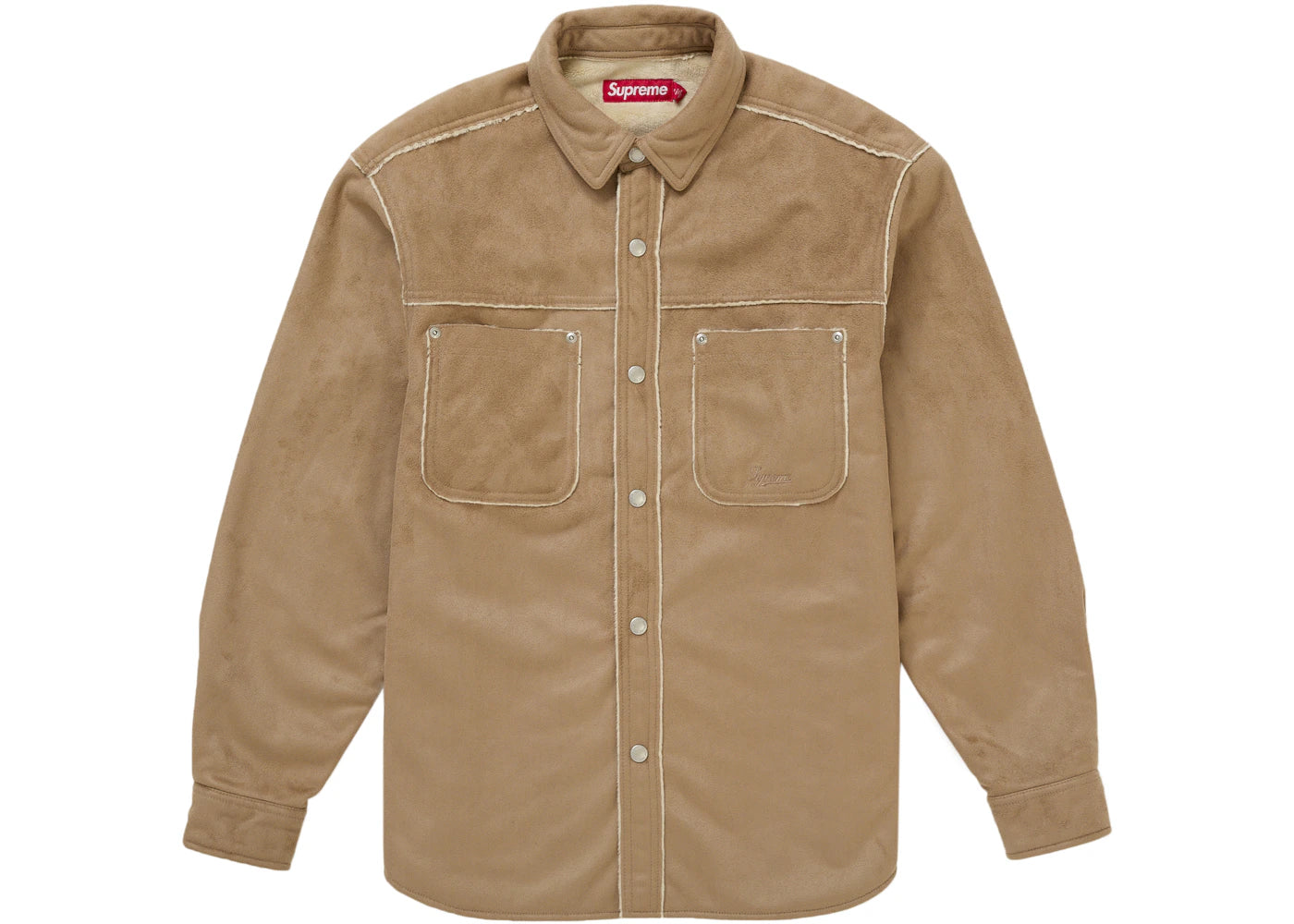 Supreme Faux Suede Snap Shirt Tan