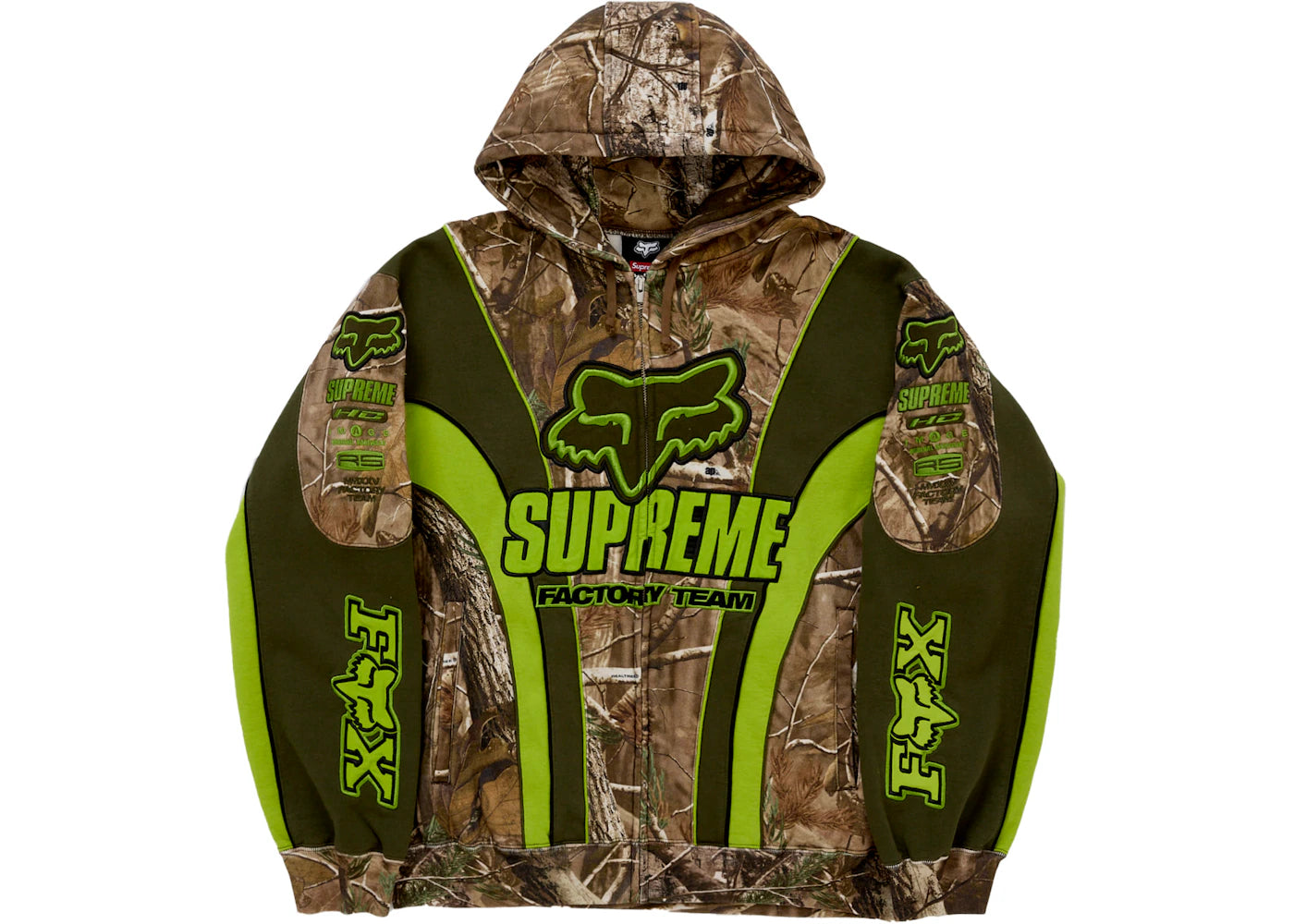 Supreme Fox Racing Zip Up Hooded Sweatshirt Realtree Hardwoods Camo