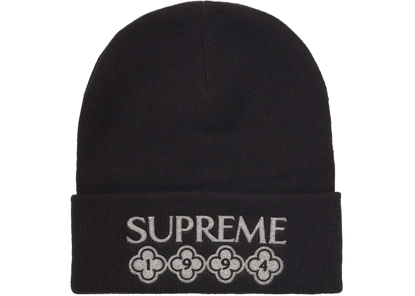 Supreme Glitter Beanie Black