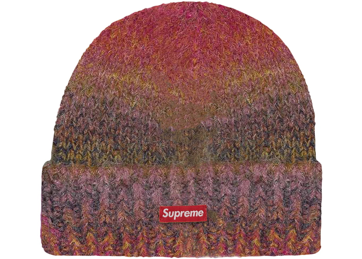 Supreme Gradient Stripe Beanie Red
