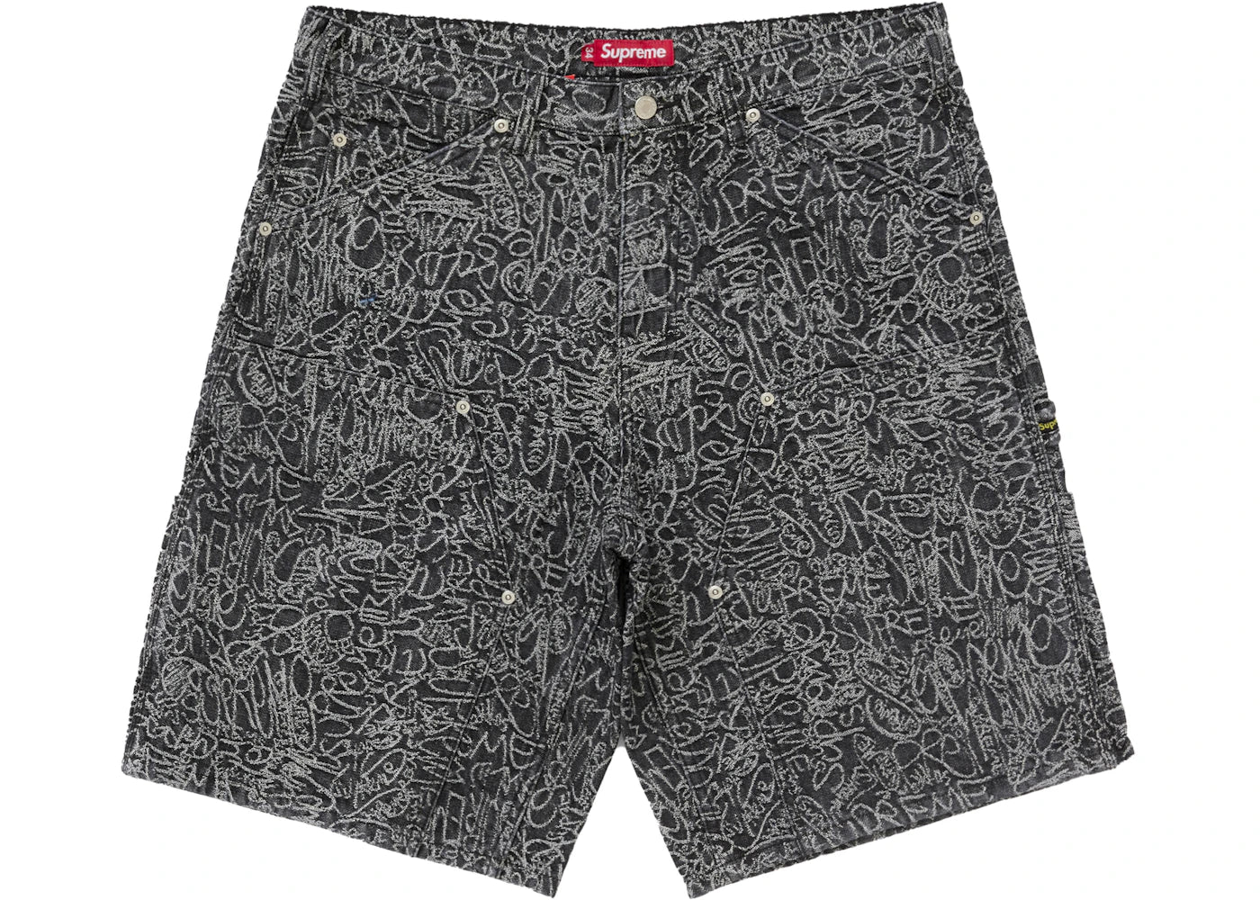Supreme Handwriting Double Knee Denim Short Black
