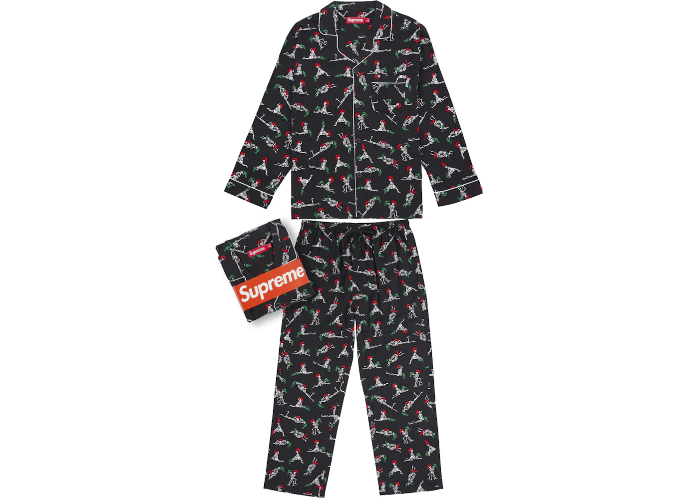 Supreme Hanes Holiday Pajama Set Black