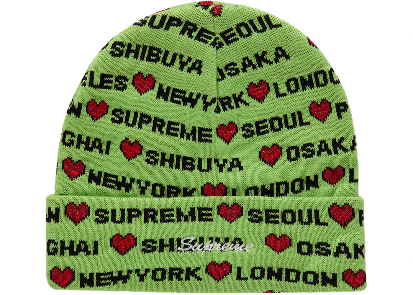 Supreme Hearts Beanie Green