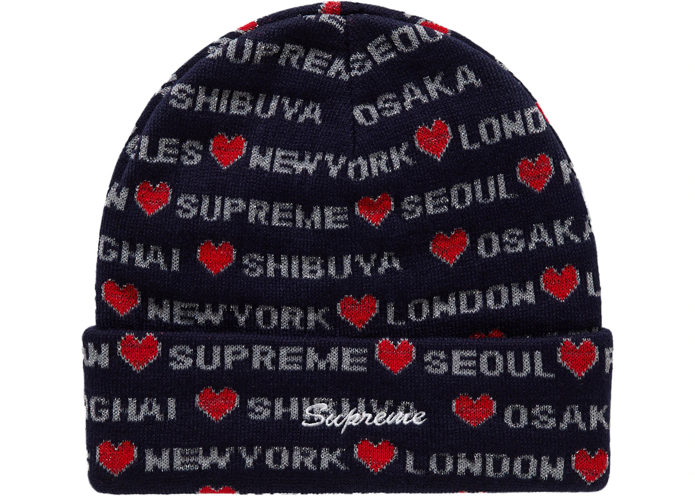 Supreme Hearts Beanie Navy