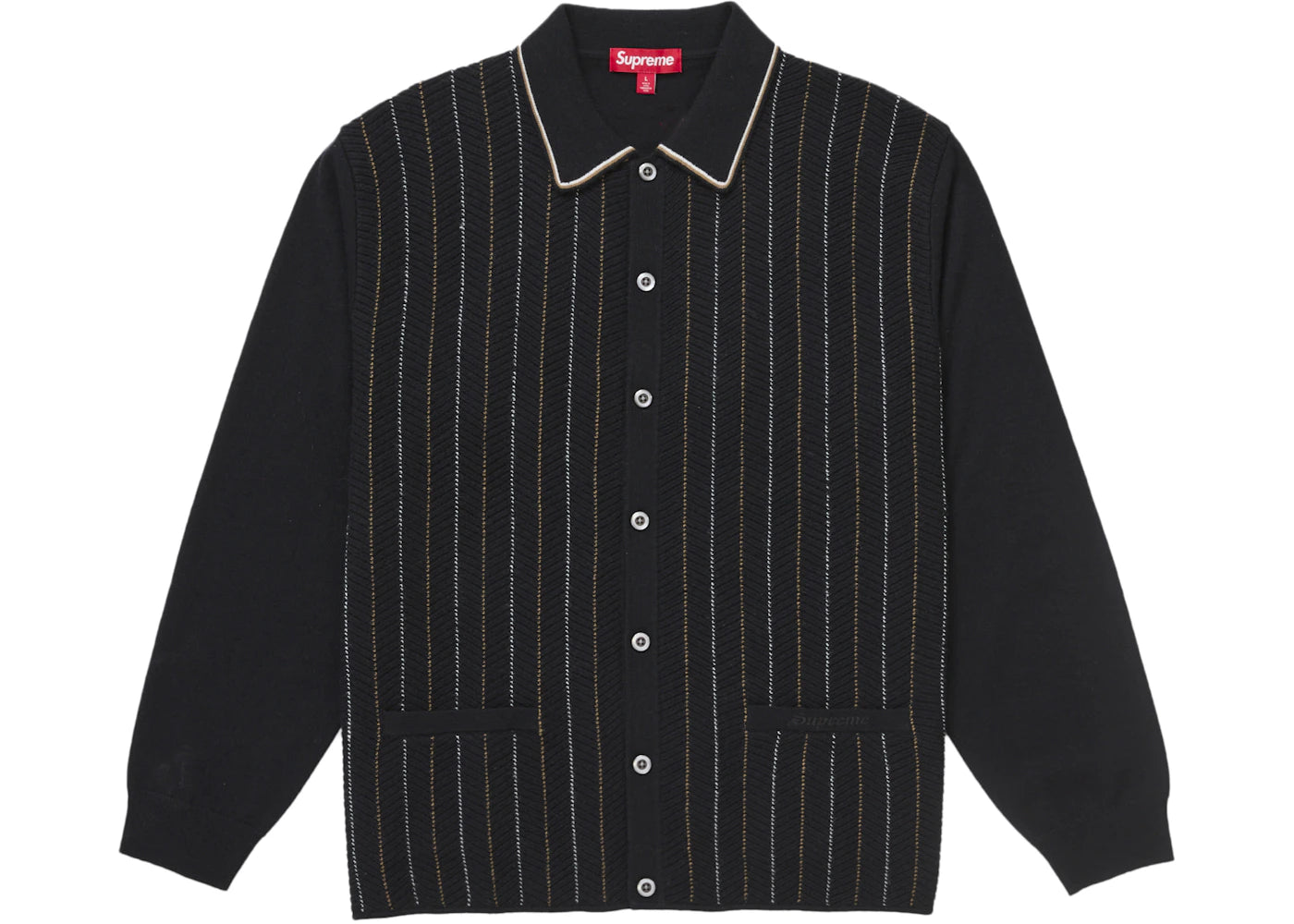 Supreme Herringbone Cardigan Black