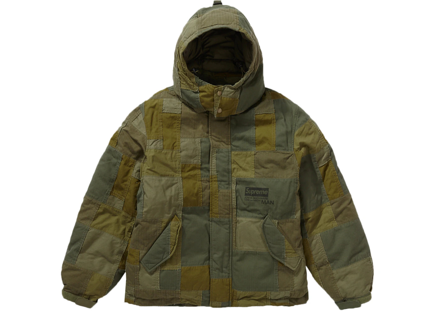Supreme JUNYA WATANABE CDG MAN Patchwork Puffy Jacket Olive