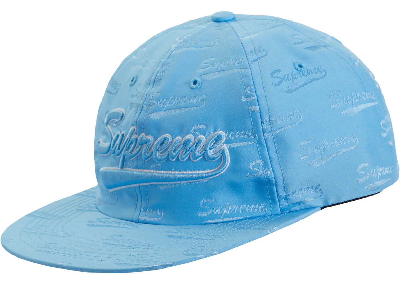 Supreme Jacquard Script 6-Panel Light Blue