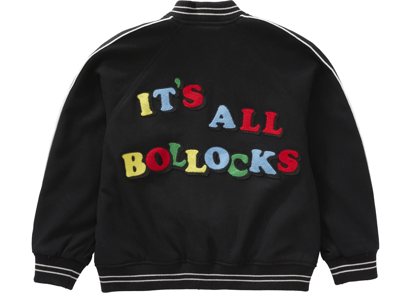 Supreme Jamie Reid It's All Bollocks Varsity Jacket Black