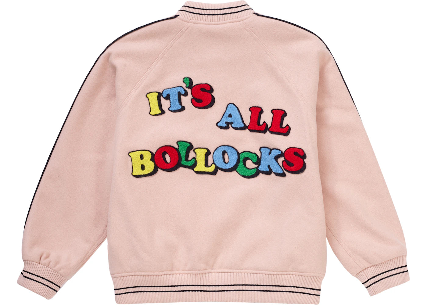 Supreme Jamie Reid It's All Bollocks Varsity Jacket Dusty Pink