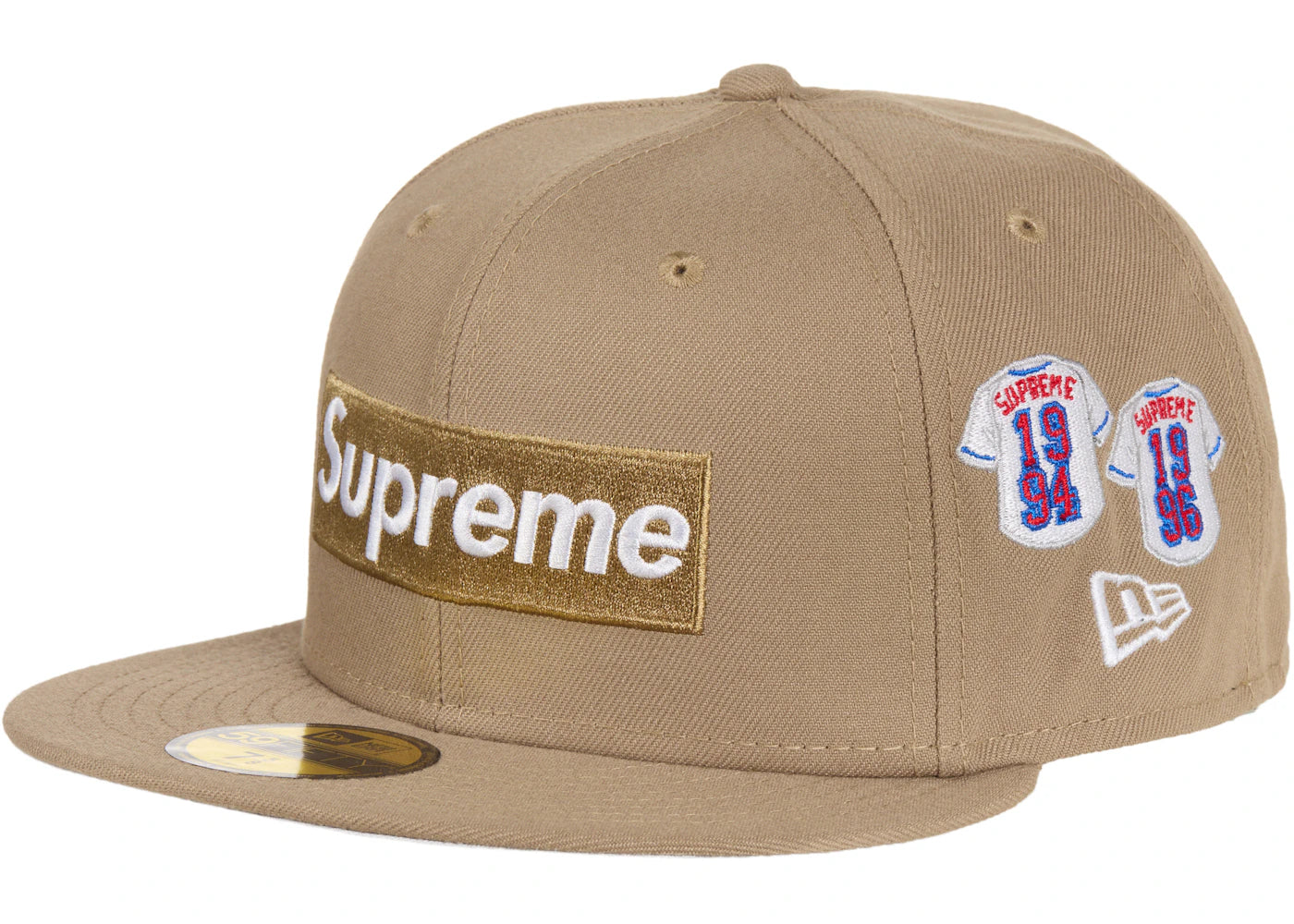 Supreme Jerseys Box Logo New Era Fitted Hat Brown