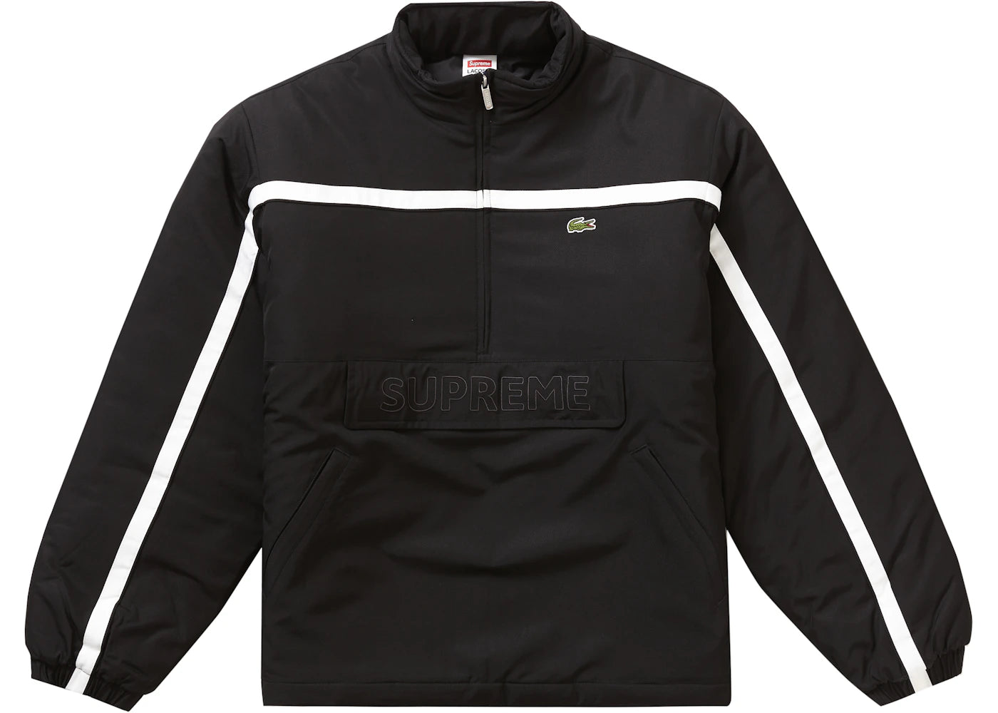 Supreme LACOSTE Puffy Half Zip Pullover Black