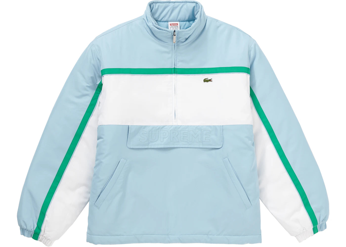 Supreme LACOSTE Puffy Half Zip Pullover Light Blue