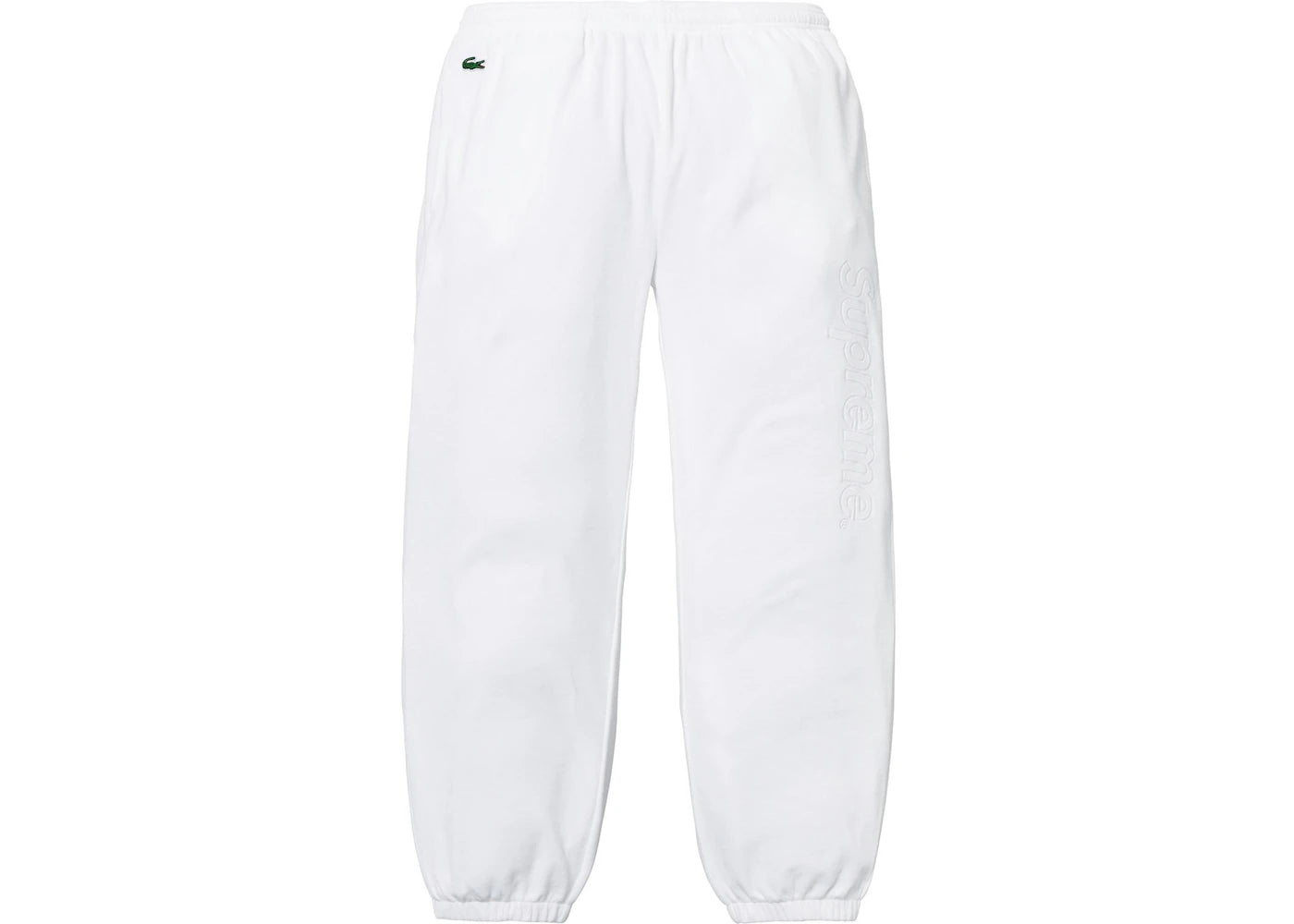Supreme LACOSTE Velour Track Pant White