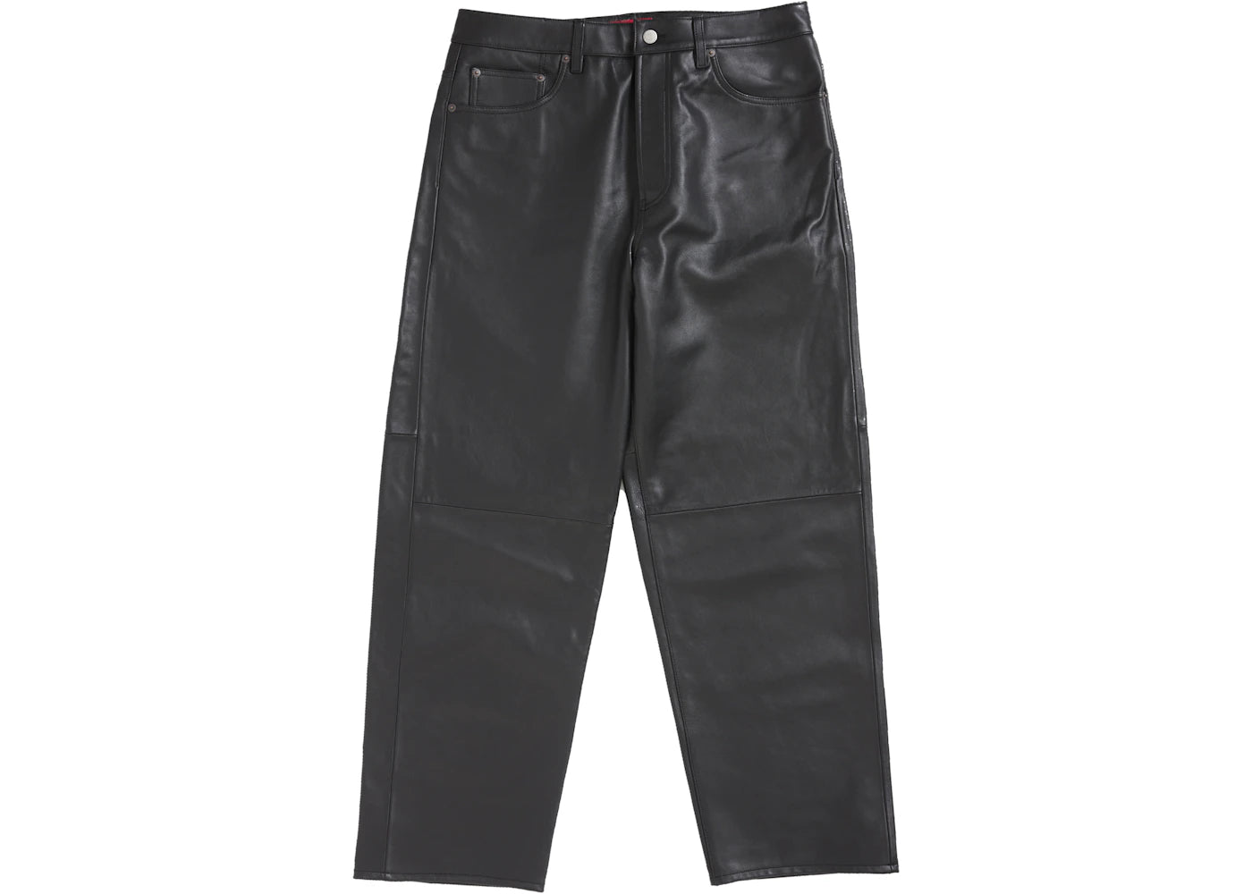 Leather Baggy 5-Pocket Jean Black