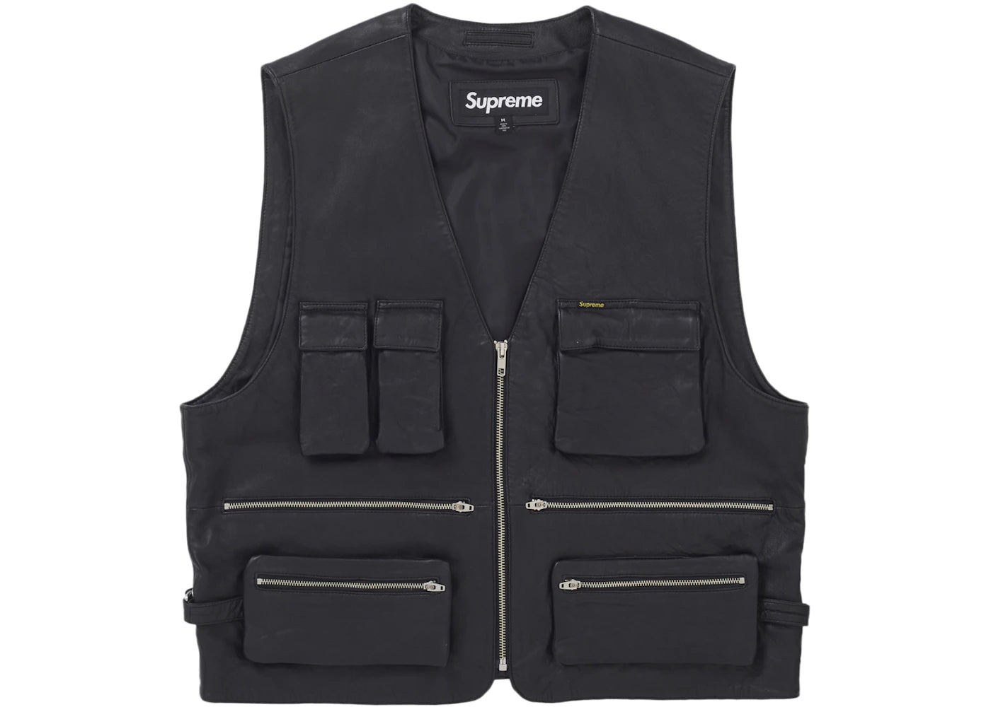 Supreme Leather Cargo Vest Black