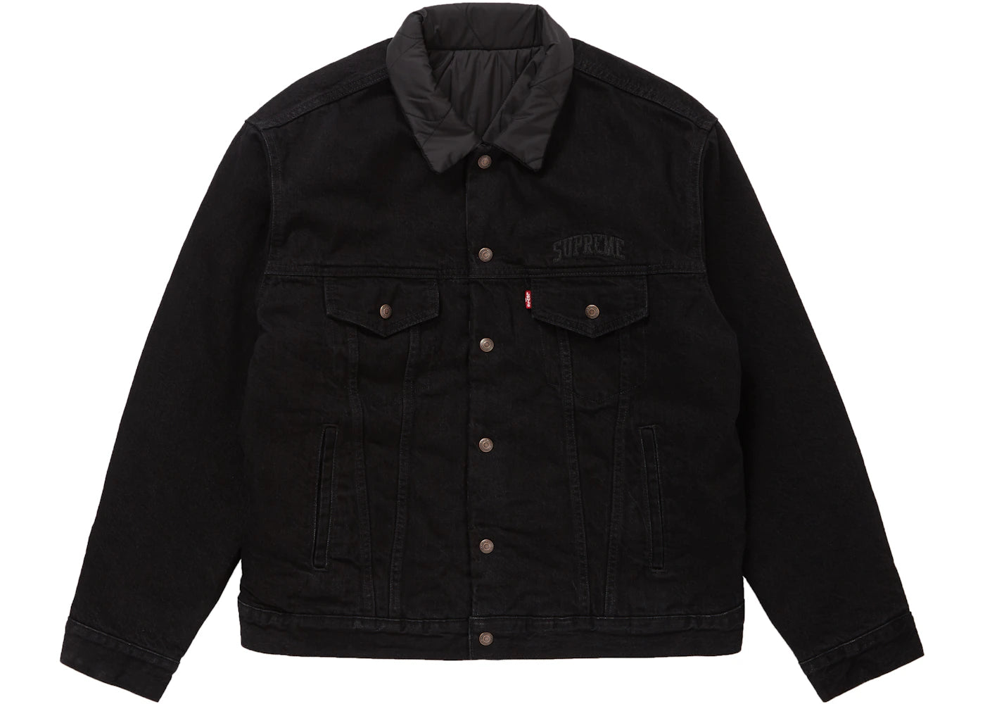 Supreme Levi's Quilted Reversible Trucker Jacket Black