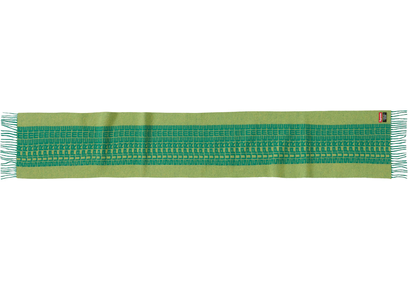 Supreme Logo Repeat Scarf Green
