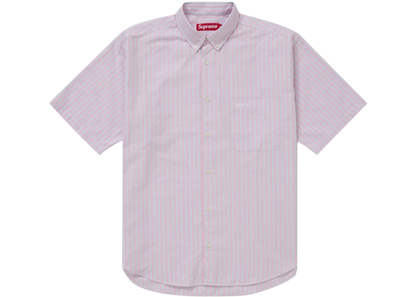 Supreme Loose Fit Oxford S/S Shirt Pink Stripe