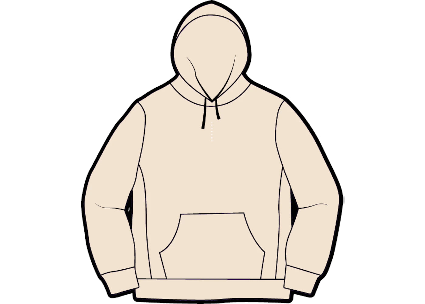 Supreme Micro Logo Hooded Sweatshirt Natural