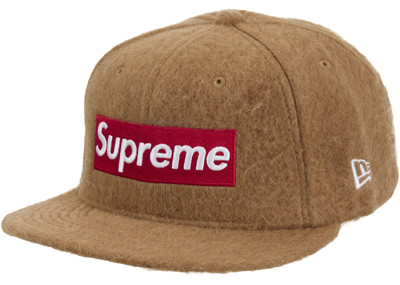 Supreme Mohair Box Logo New Era Cap Camel
