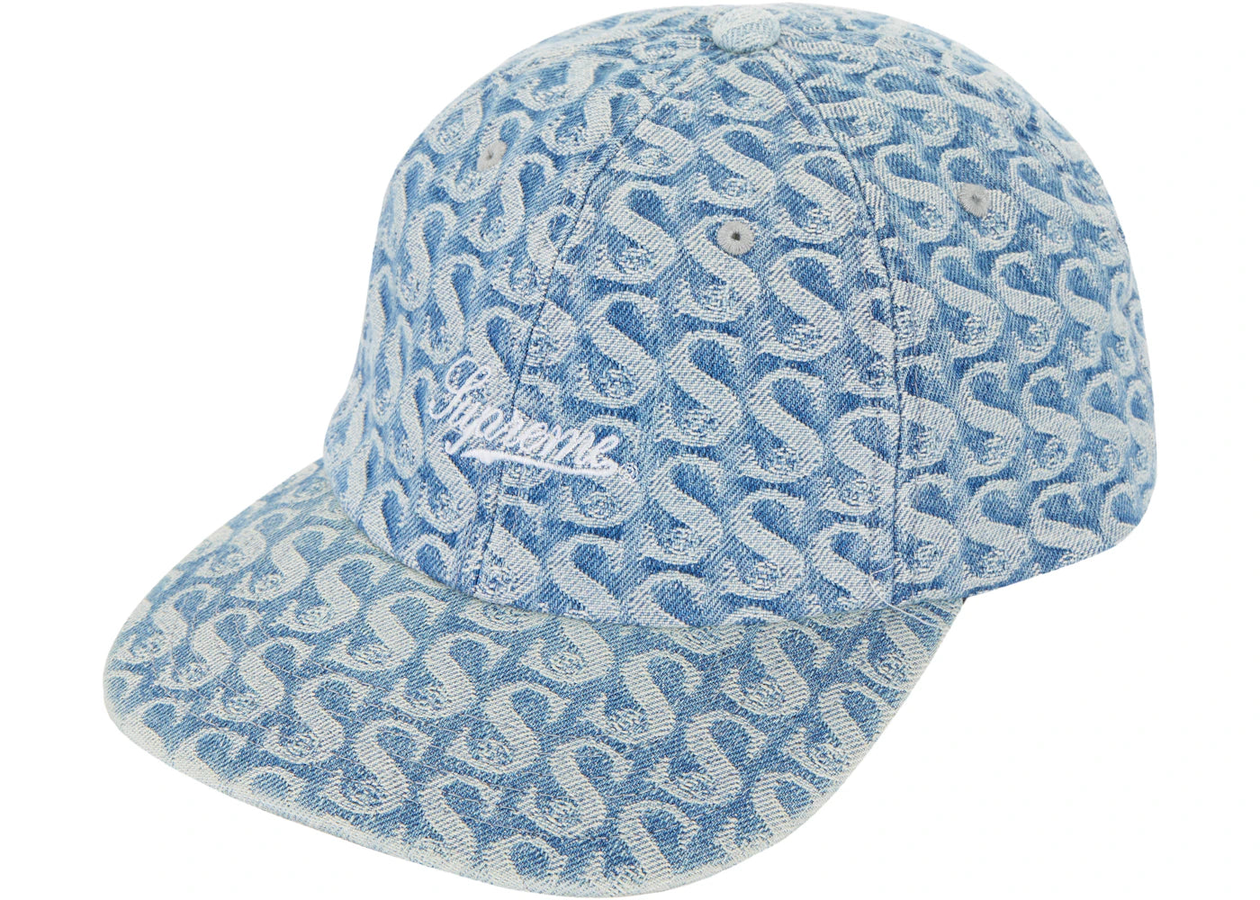 Supreme Monogram Denim 6-Panel Blue
