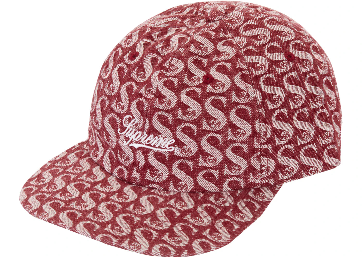 Supreme Monogram Denim 6-Panel Red